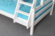 Кровать двухъярусная с наклонной лестницей “Адель” (Массив Сосны) Белая (6)