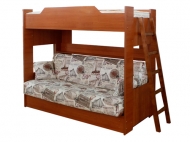 Двухъярусная кровать с диваном вишня (1)