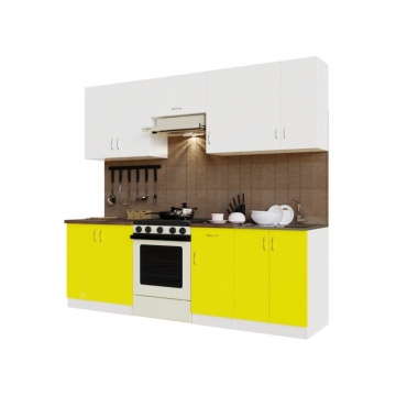 Кухня бело-желтая, венге ГК2400-5.5_10.1
