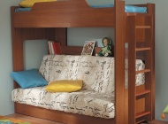 Двухъярусная кровать с диваном вишня